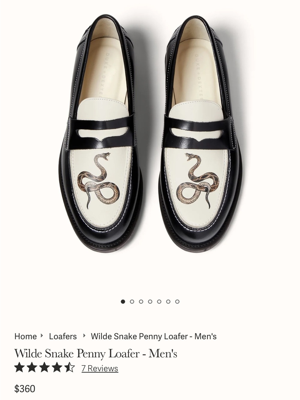 Wilde Snake Penny Loafer - Black and White